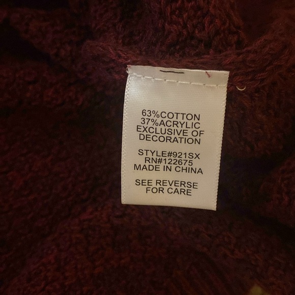 Maroon knit Long Sweater - Picture 8 of 10